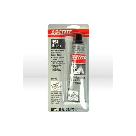 Loctite 598TM Black, High Performance RTV Silicone Gasket Maker 70 ml Tube, Carded LOC59830